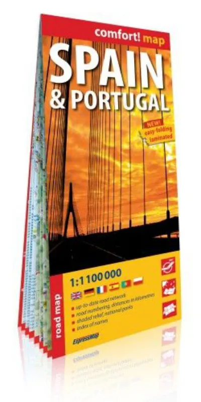 Spanyolország, Portugália Comfort térkép Árengedmény