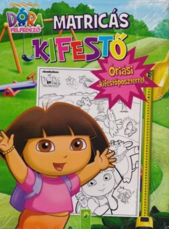Dóra a felfedező - Matricás kifestő - Óriási kifestőposzterrel Olcsó