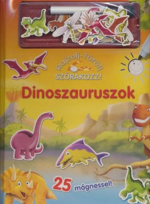 Dinoszauruszok - Rajzolj - törölj, szórakozz! - 25 mágnessel! Outlet