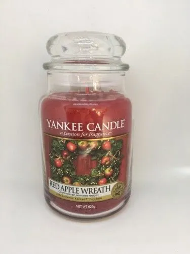 Red Apple Wreath nagy üveggyertya Biztonságos fizetés
