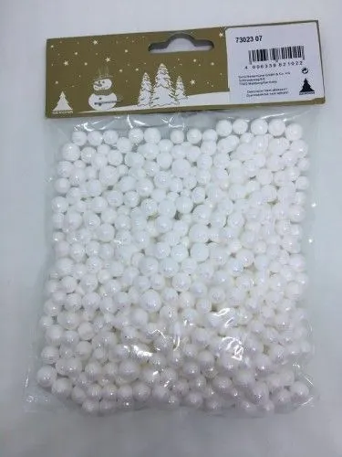 Azonnal elérhető Hungarocel kis gömbök fehér glitter