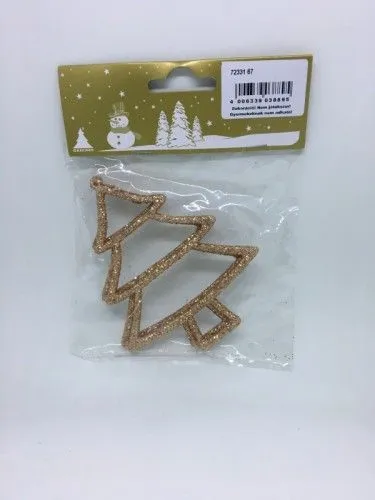 Végkiárusítás Fenyőfa 2db 10 cm nyitott bronz glitteres