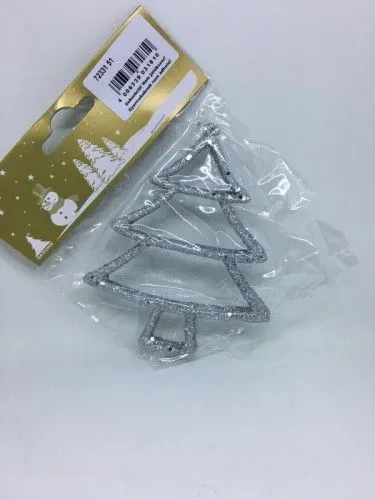 Biztonságos fizetés Fenyőfa 2db 10 cm nyitott ezüst glitteres