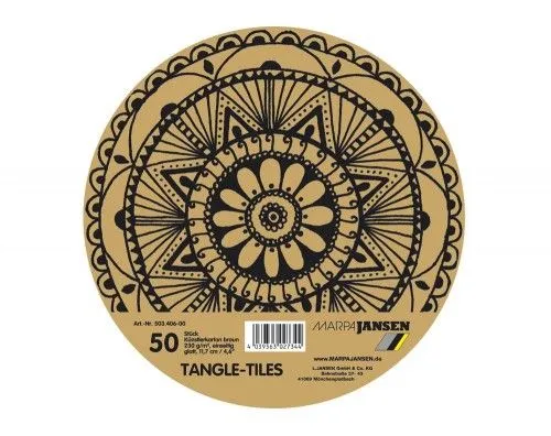 Tangle rajzkarton, kör, 11,7cm, natúr Legkelendőbb