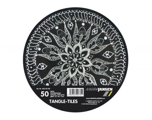 Tangle rajzkarton, kör, 11,7cm, fekete Kedvezmény