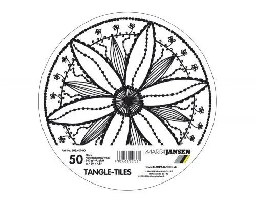 Népszerű Tangle rajzkarton, kör, 11,7cm, fehér