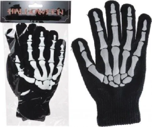 Kedvezményes ár Halloween-Csontvázas kesztyű
