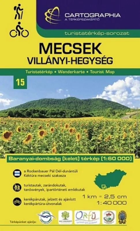 Mecsek, Villányi-hegység turistatérkép Azonnali szállítás