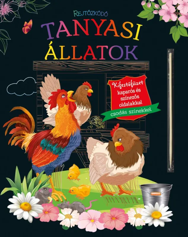 Rejtőzködő tanyasi állatok - Kifestőfüzet kaparós és színezős oldalakkal Árengedmény