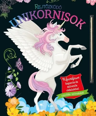 Rejtőzködő unikornisok 1. - Kifestőfüzet kaparós és színezős oldalakkal Szezonális akció