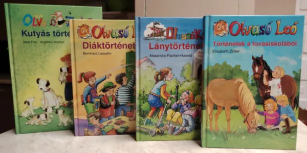 Újdonság 4 db könyv- (1)Kutyás történetek; (2)Diáktörténetek; (3)Lánytörténetek; (4)Történetek a lovasiskolából