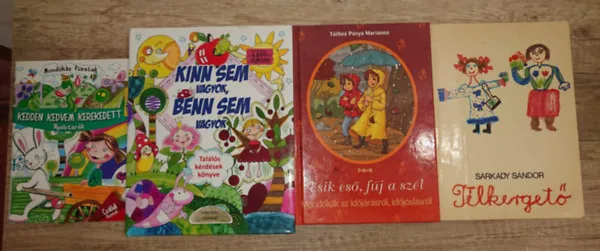 Vedd meg online 4 mondókás kiadvány óvodásoknak: Kedden kedvem kerekedett (Nyelvtörők), Kinn sem vagyok, benn sem vagyok, Télkergető, Esik eső, fúj a szél