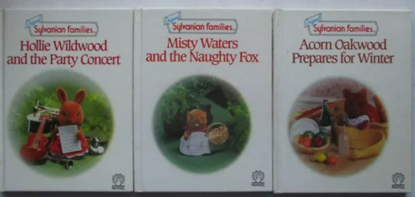 3 db Original Sylvanian families (Acorn Oakwood prepaeres for winter, Misty Waters and the naughty fox, Hollie Wildwood and the party concert) Rendeld meg most