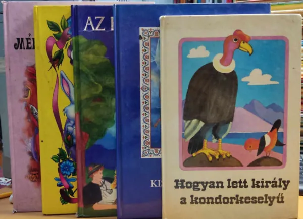 Azonnali szállítás 5 mesekönyv, nagyalakú: A Tündérrózsa könnye; Az ezüstcsengő; Hogyan lett király a kondorkeselyű; Kis vitéz pajtás; Mériuss, a varázsló