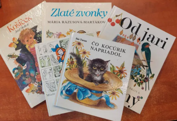 Újdonság 5 db cseh mesekönyv: Majka Tárjaka,Čo Kocúrik Napriadol, Od jari, do zimy, Košíček, Zalté zvonky