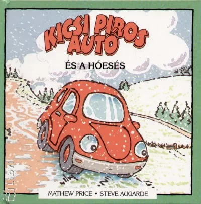 Ajánlat Kicsi piros autó és a hóesés