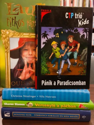 Ifjúsági irodalom 5 darabos KÖNYVMENTŐ AJÁNLAT: Laura titkos társasága, Pánik a Paradicsomban, Villa Henriett, Versenyló a pácban, Többsincs királyfi Exkluzív ajánlat