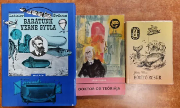 3db Verne könyv:Barátunk Verne Gyula +Doktor ox teóriája+Hódító Robur Outlet