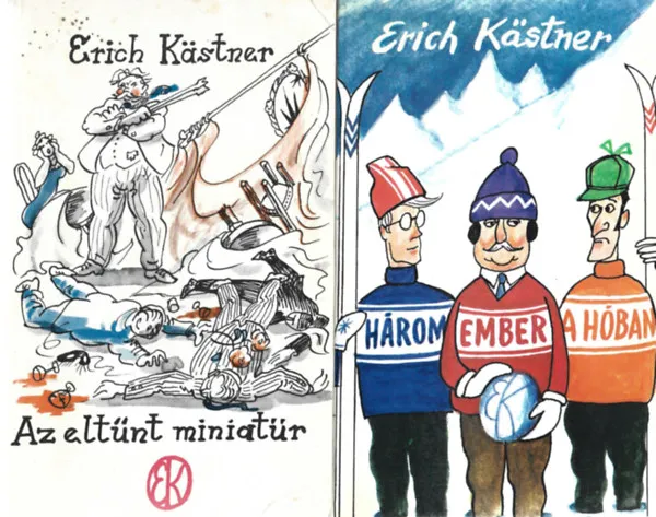 2 db könyv, Az eltűnt miniatűr, Három ember a hóban Alacsony ár