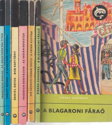 6 db. Delfin könyvek (A blagaroni fáraó + A Sátán kutyája + Az indián bosszúja + Bob kapitány + A sarkvidék Robinsonjai + Az aranybányák titka) Outlet