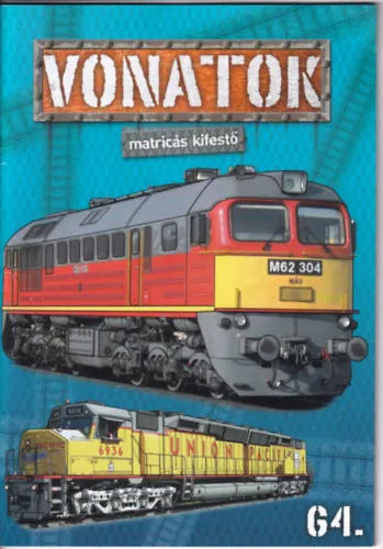 Vonatok - matricás kifestő Azonnal elérhető