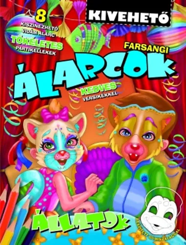 Kivehető farsangi álarcok - Állatok - Kedves versikékkel Gyors szállítás