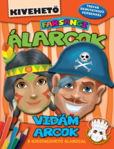Azonnal elérhető Kivehető Farsangi álarcok - Vidám arcok