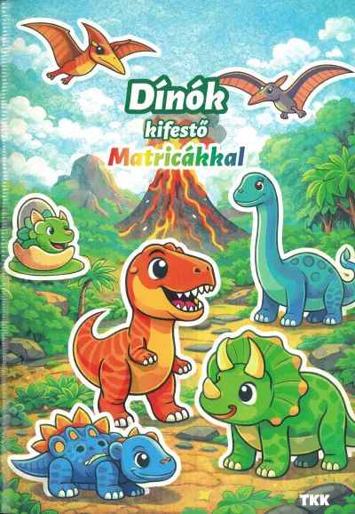 Dínók kifestő - Matricákkal Újdonság