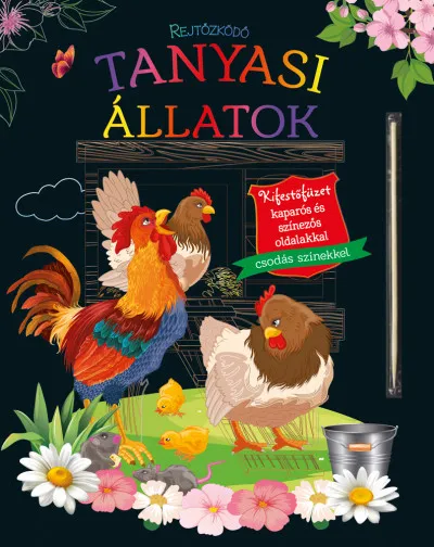 Kiárusítás Rejtőzködő tanyasi állatok - Kifestőfüzet kaparós és színezős oldalakkal