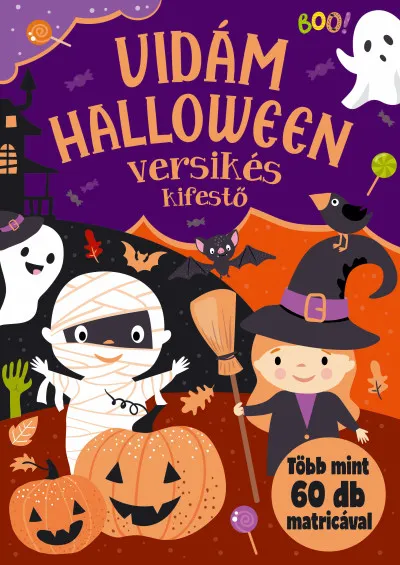 Exkluzív ajánlat Vidám Halloween - Versikés kifestő - Több mint 60 db matricával