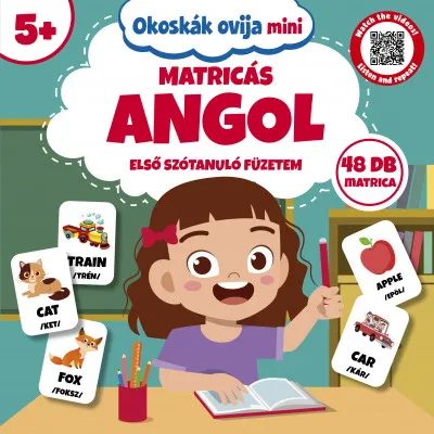 Kedvezmény Matricás angol - Első szótanuló füzetem - 48 db matricával - 5 éves kortól