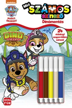 Mancs Őrjárat - Mini számos színező - Dínómentés - 24 oldalnyi szuper vidám színező, 5 darab filctollal Exkluzív ajánlat