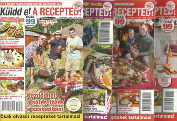 Bestseller 4 db Küldd el A RECEPTED! Füzet, 2015. 7., 9., 12. szám + 2016.12. szám
