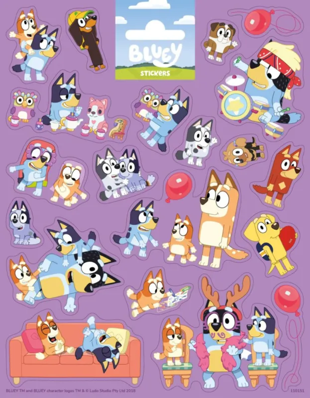 Alacsony ár Bluey Play matrica szett