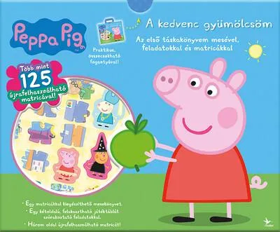 Peppa malac - A kedvenc gyümölcsöm - Táskakönyv - Az első táskakönyvem mesével, feladatokkal és matricákkal Expressz szállítás