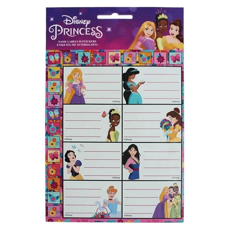 Biztonságos fizetés Disney Hercegnők füzetcímke matricával 16 db-os
