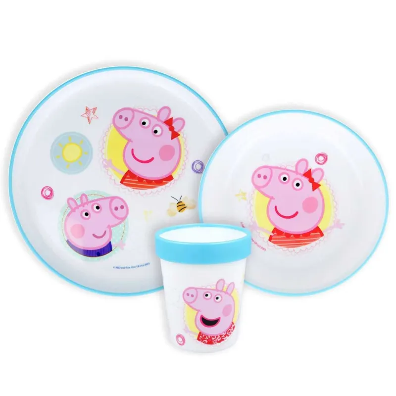 Peppa malac Core csúszásmentes étkészlet, micro műanyag szett Kedvezmény