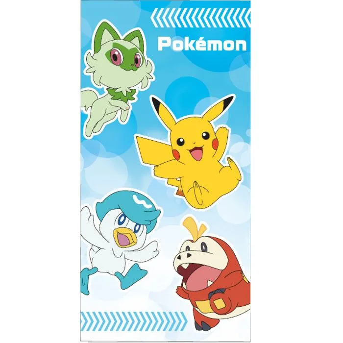 Szuper akció Pokémon Generation 9 fürdőlepedő, strand törölköző 70x140cm