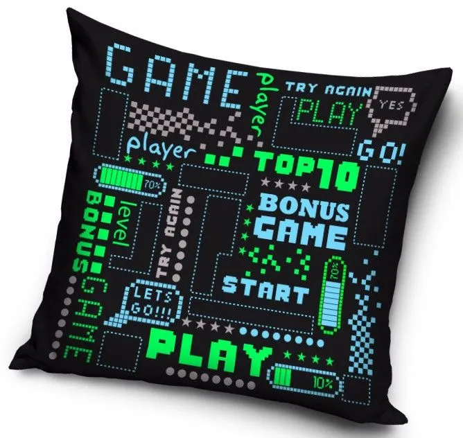 Vásárlói kedvenc Gamer párna, díszpárna 40-40 cm