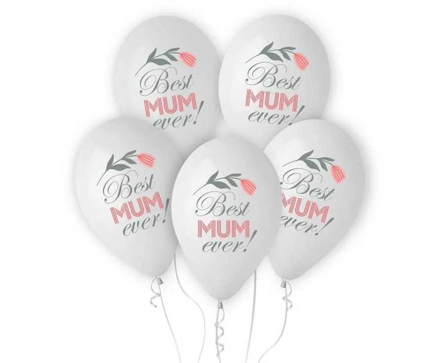 Anya Best Mum Ever léggömb, lufi 5 db-os 12 inch (30 cm) Népszerű