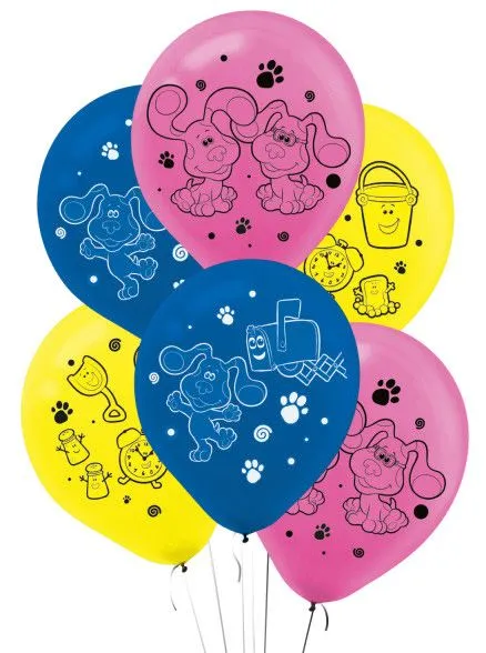 Azúrkék nyomok Fun léggömb, lufi 6 db-os 11 inch (27,5 cm) Gyors szállítás