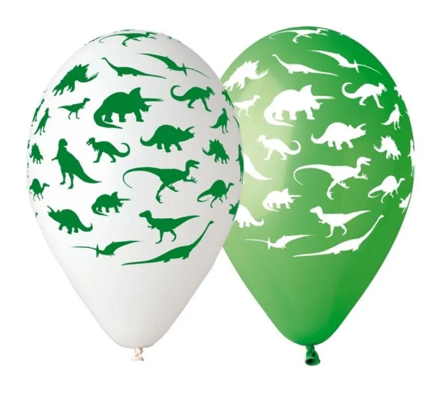 Újdonság Dinosaur, Dinoszaurusz léggömb, lufi 5 db-os 12 inch (30 cm)