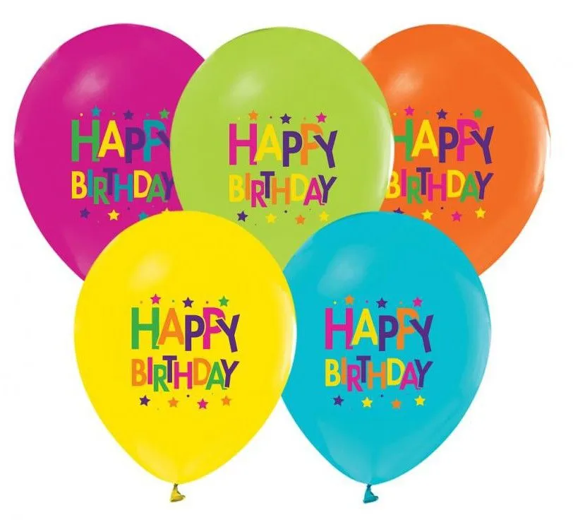 Biztonságos vásárlás Happy Birthday Stars léggömb, lufi 5 db-os