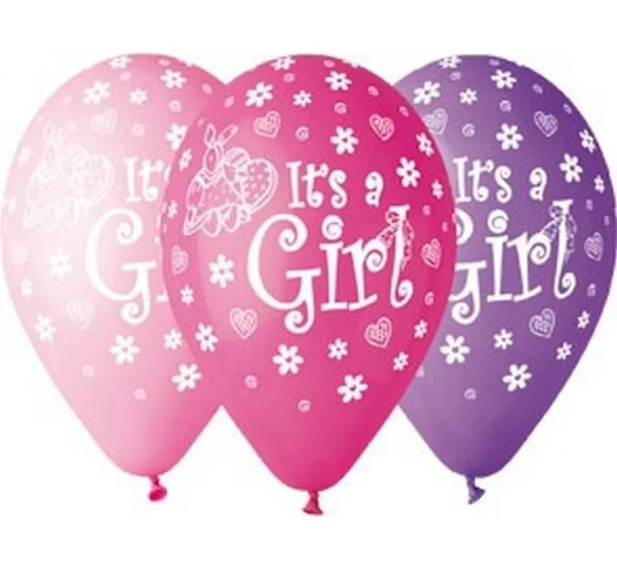 Rendeld meg most It's a Girl léggömb, lufi 5 db-os 12 inch (30 cm)