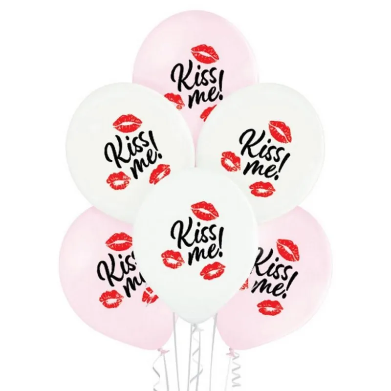 Bestseller Kiss Me, Csók léggömb, lufi 6 db-os 12 inch (30 cm)