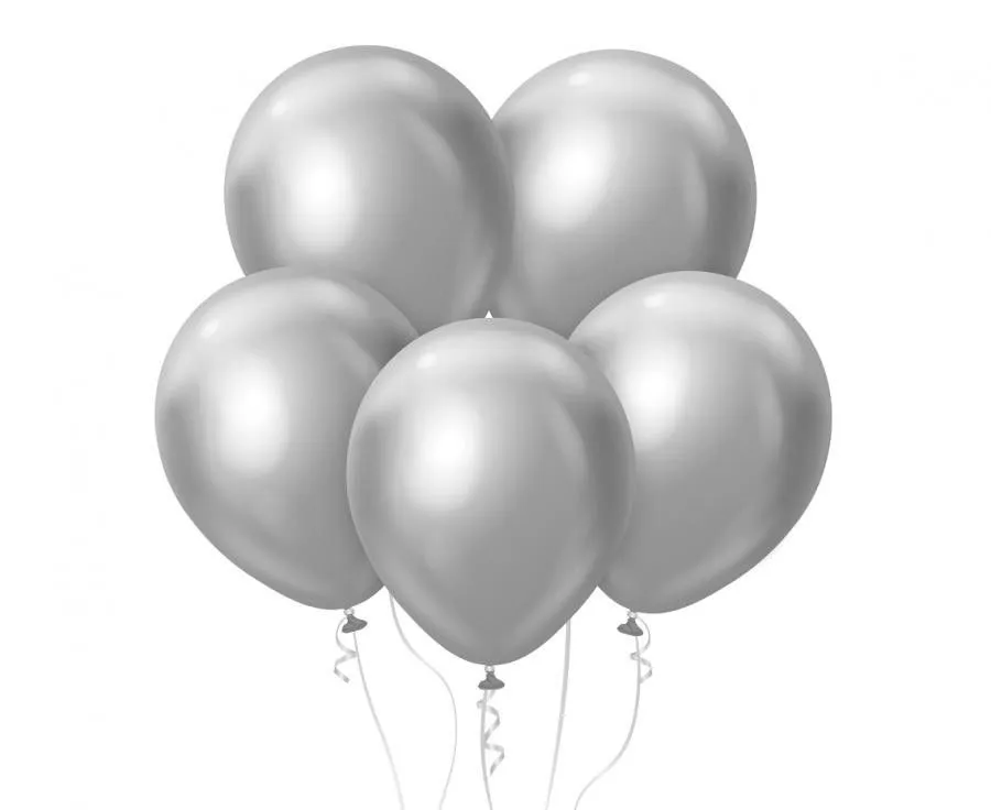 Platinum Silver, Ezüst léggömb, lufi 7 db-os 12 inch (30 cm) Vásárlói kedvenc