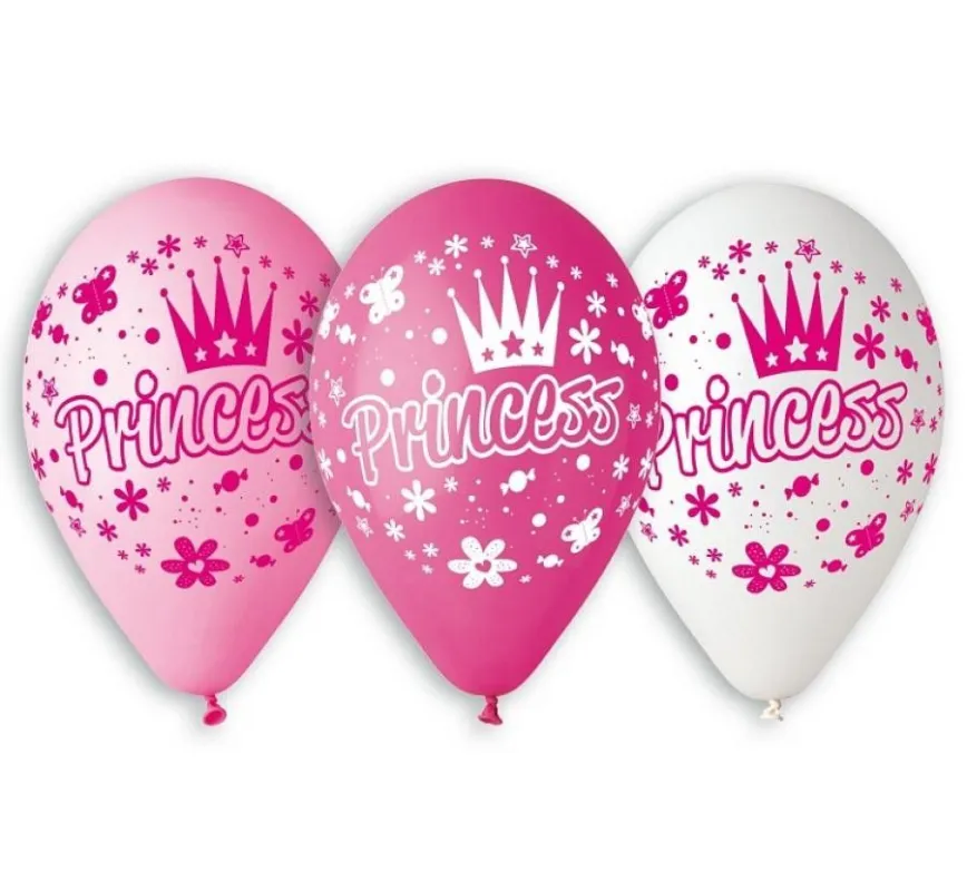 Ne maradj le Princess, Hercegnők léggömb, lufi 5 db-os 12 inch (30 cm)