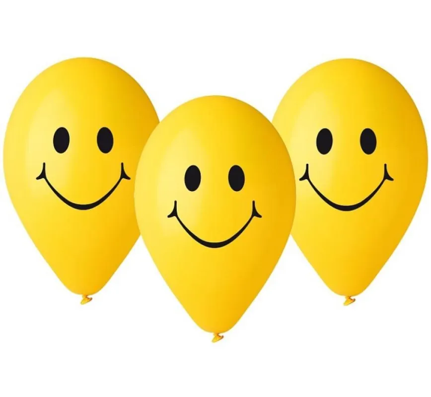 Azonnali szállítás Smilies Yellow léggömb, lufi 5 db-os 12 inch (30 cm)