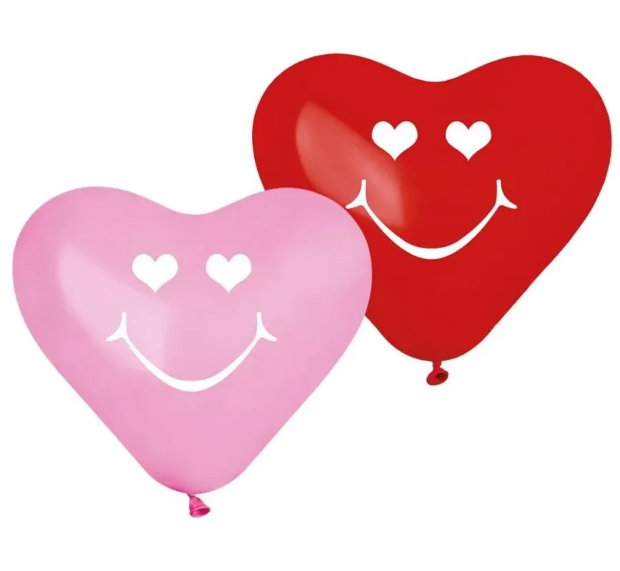 Utolsó esély Smiling Hearts, Szív léggömb, lufi 5 db-os 10 inch (25 cm)