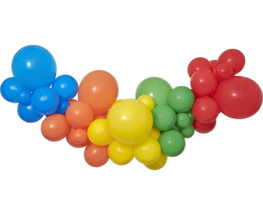 Végkiárusítás Színes Rainbow léggömb, lufi girland szett 65 db-os